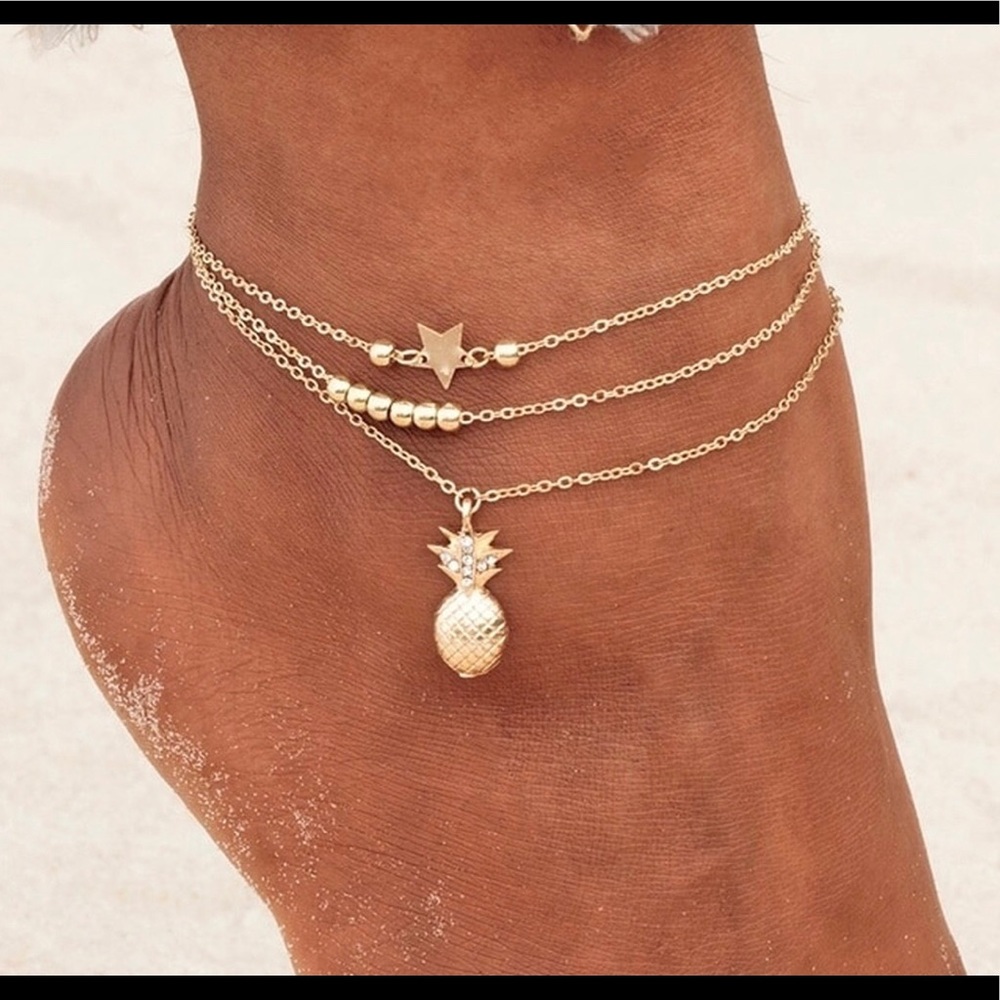 ✨ 🍍 Anklet -Pineapple & Star